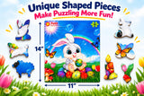 Easter puzzle with back tray and piece outlines