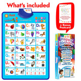 Happy Birthday Interactive Alphabet & Numbers Learning Poster