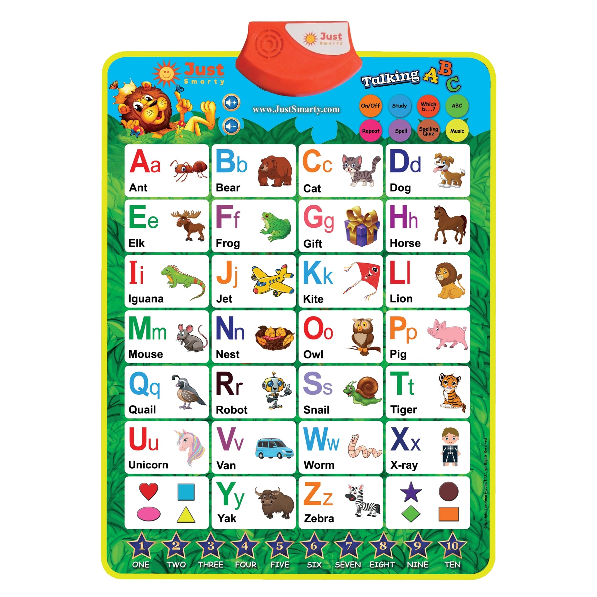Just Smarty - Juguetes interactivos de aprendizaje de 100 palabras para  niños de 2 años, póster educativo del alfabeto de primeras palabras para  niños