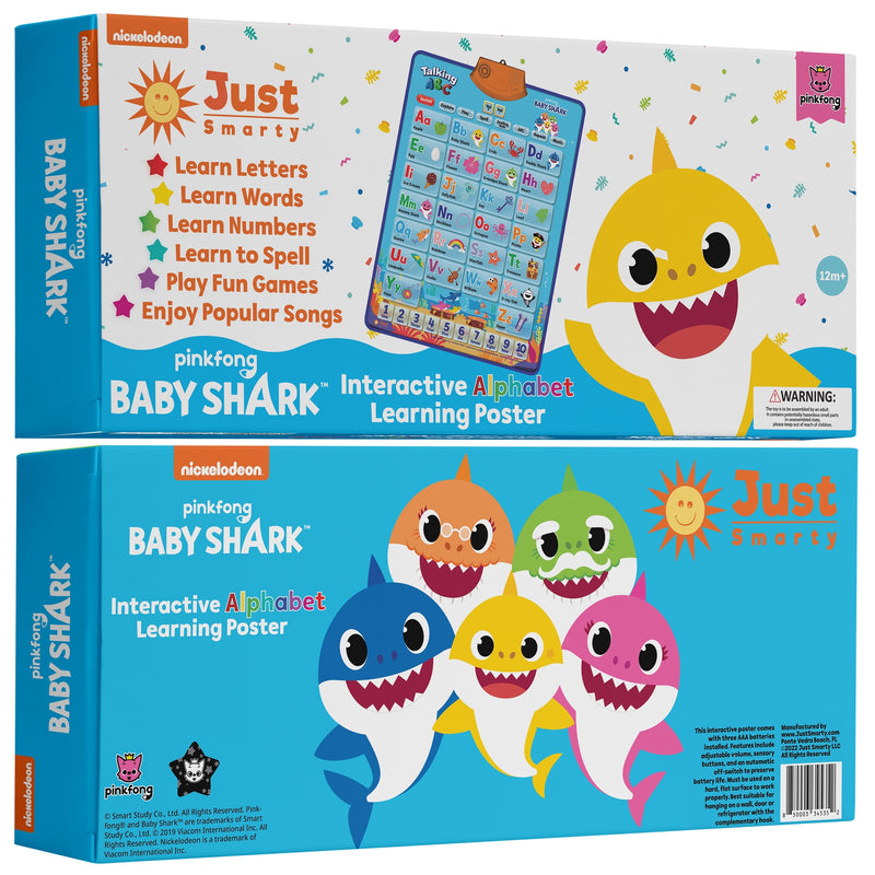Just Smarty Baby Shark Interactive ABCs and 123s Learning Poster