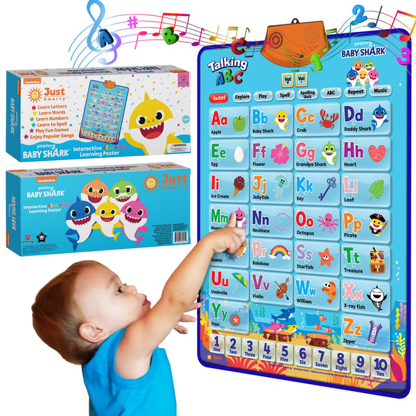 Just Smarty Baby Shark Interactive ABCs and 123s Learning Poster