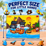Pirate puzzle with back tray and piece outlines