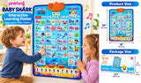 Space-saving wall-mounted Baby Shark poster, batteries included