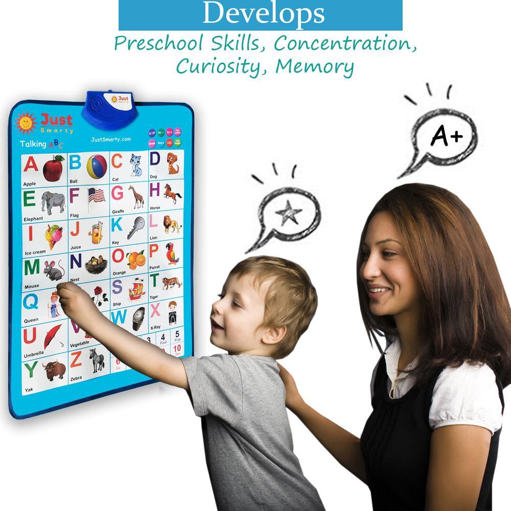 Just Smarty Interactive ABCs and 123s Learning Poster, Blue