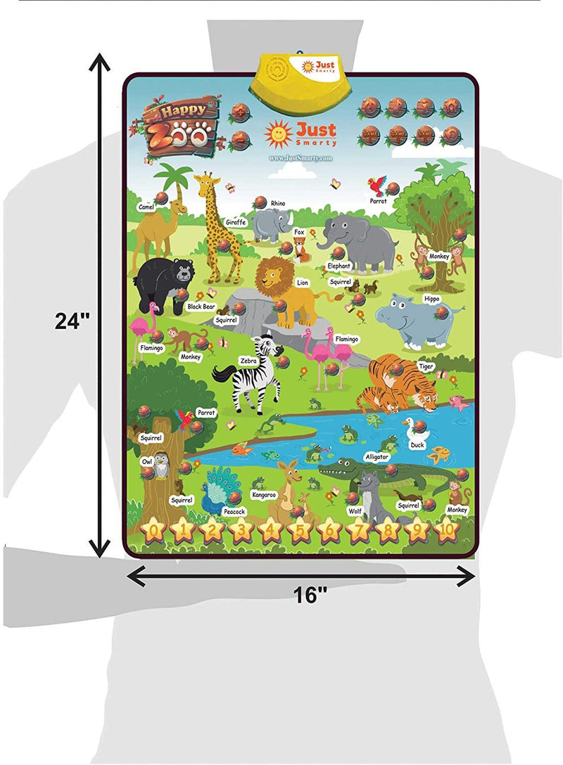 Happy Zoo Interactive Learning Poster | Just Smarty | Interactive Posters, Learning Tablets & Fun Puzzles