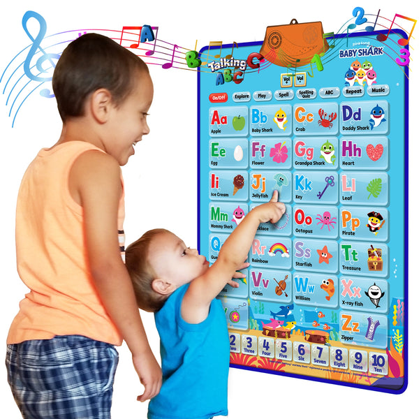 Just Smarty Baby Shark Interactive ABC's and 123's Learning Poster